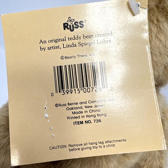 Eureka by Russ Jointed Plush Linda Spiegel Lohre Realistic Bear 726 NEW VTG - Picture 4 of 12